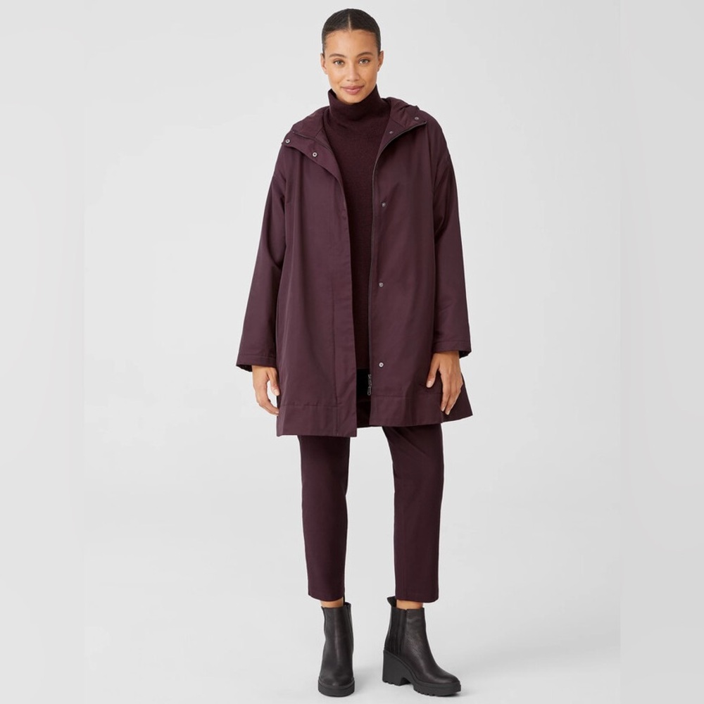Eileen Fisher Cotton Nylon Hooded Jacket Size Small